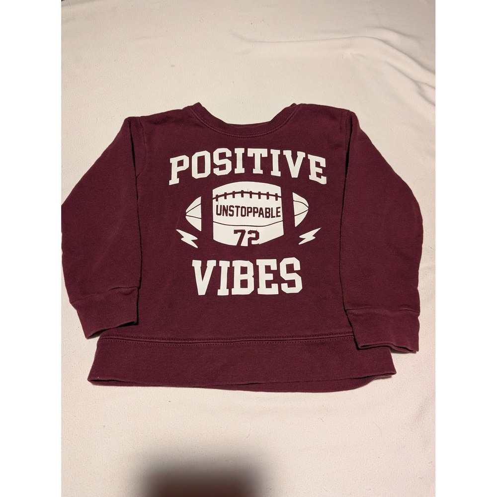 Garanimals Toddler Boys Positive Vibes Football Sweatshirt Maroon Burgundy 2T